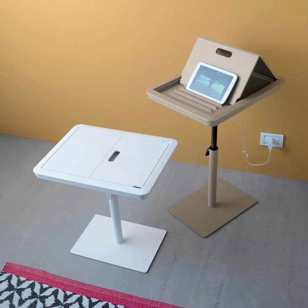 Sofa Side Table Metal And PVC Adjustable Height For Tablet - Tekniko - Image 4