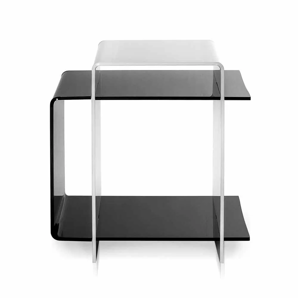 Black And White Modern Design Side Table With 3 Shelves Gosto - Image 3