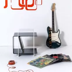 Black And White Modern Design Side Table With 3 Shelves Gosto