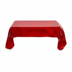 Red Plexiglass Coffee Table With A Modern Design Asia, Made In Italy