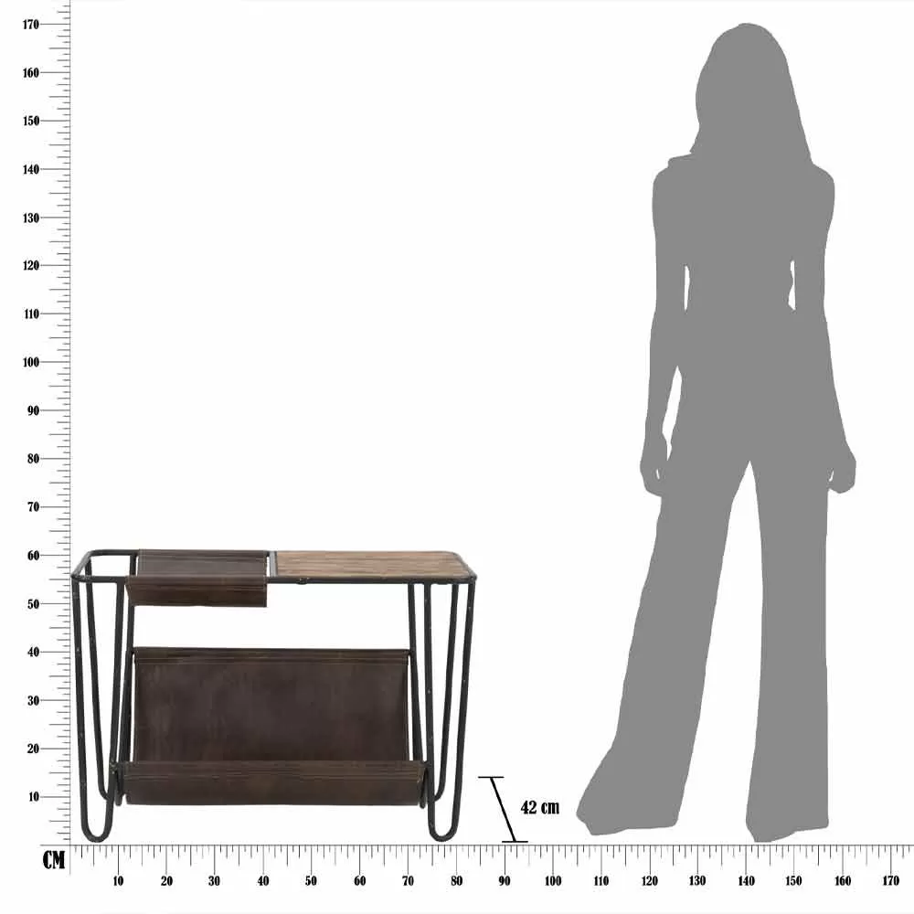 Vintage Newspaper Table In Iron And Eco-leather - Merica - Image 8