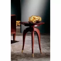 Classic Design Living Room Round Wooden Side Table Clay Ø 40 Cm