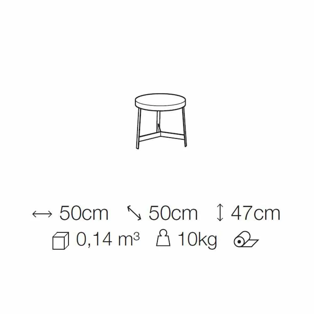 Round Coffee Table In Mdf Eucalyptus And Metal Finish Made In Italy - Juliana - Image 7