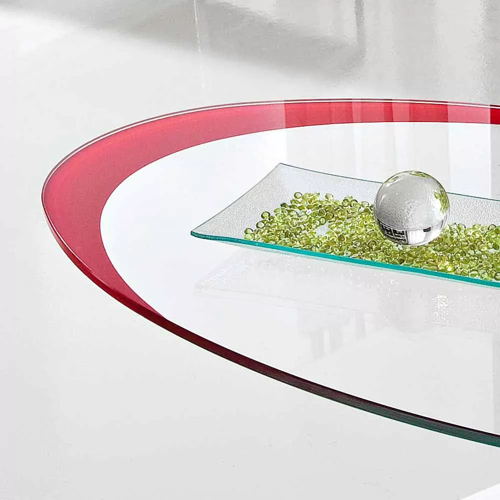 Coffee Table With Glass Top With Made In Italy Screen Printing - Campari - Image 5