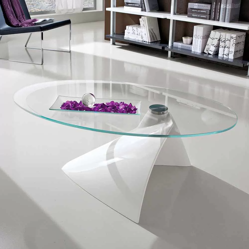 Coffee Table With Glass Top With Made In Italy Screen Printing - Campari - Image 7