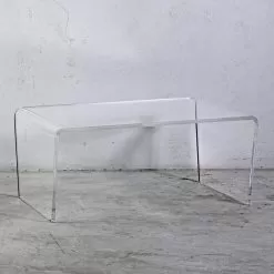 Coffee Table In Transparent Acrylic Crystal Hand Folded - Crosto