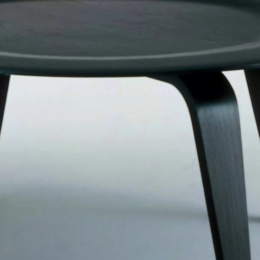 Coffee Table In Black Stained Ash With Round Top Made In Italy - Cariddi - Image 3