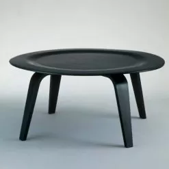 Coffee Table In Black Stained Ash With Round Top Made In Italy - Cariddi