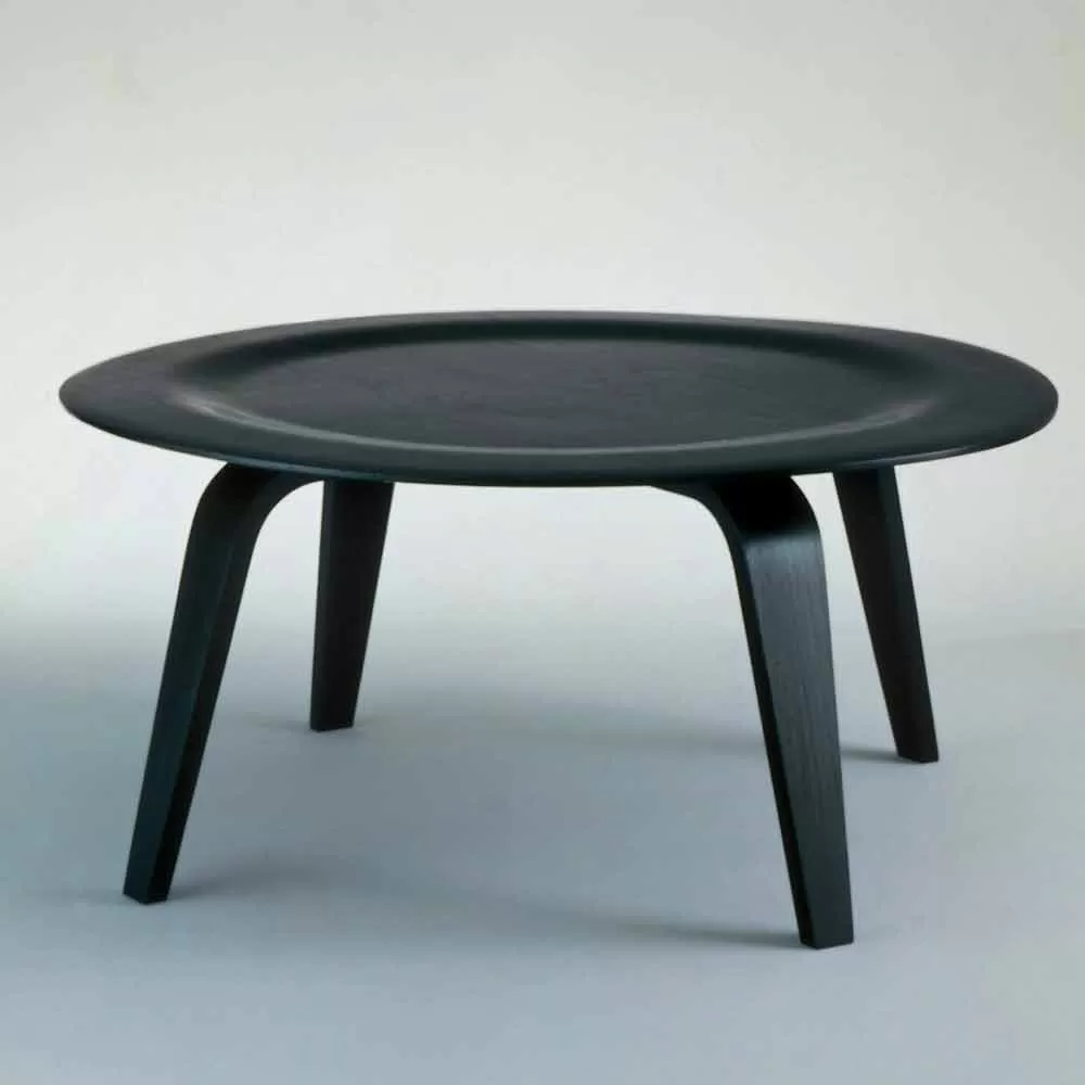 Coffee Table In Black Stained Ash With Round Top Made In Italy - Cariddi