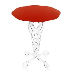 Red Round Side Table 36 Cm Janis, Modern Design, Made In Italy