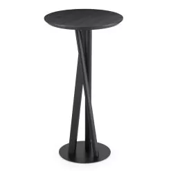 Solid Ash And Metal Table With Round Top Made In Italy - Baden