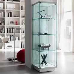 Column Showcase In Transparent Glass With Right Or Left Knob - Antonia
