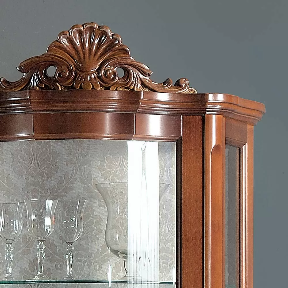 Living Room Display Cabinet 1 Door And 2 Wooden Drawers Made In Italy - Leonor - Image 3