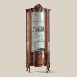 Living Room Display Cabinet 1 Door And 2 Wooden Drawers Made In Italy - Leonor