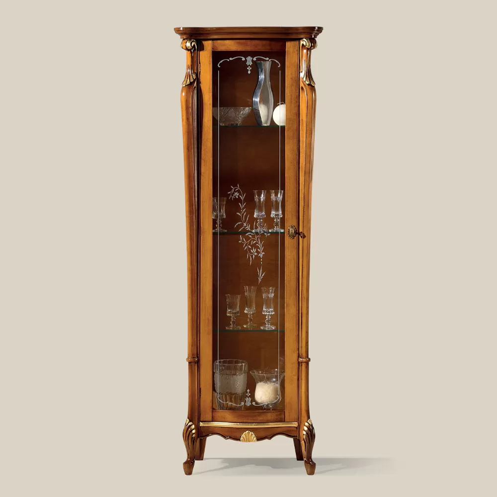 Luxury Wooden Living Room Display Cabinet 1 Door Made In Italy - Cambrige - Image 2