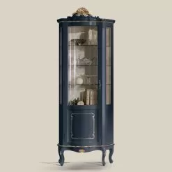 Living Room Wooden Showcase With 1 Luxury Door Made In Italy - Leonor