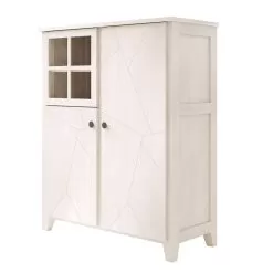 Living Room Showcase Structure In Solid Fir Wood Made In Italy - Pascual