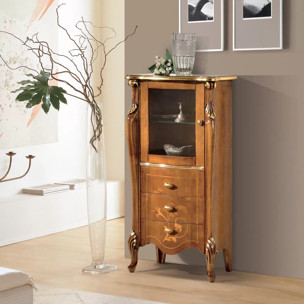 Living Room Showcase With 1 Glass Door And 3 Drawers Made In Italy - London - Image 2