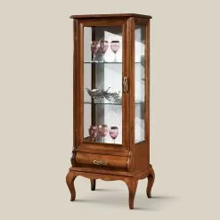 Luxury Living Room Showcase In Classic Walnut Wood Made In Italy - Hastings