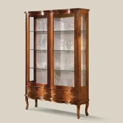 Classic Style Wooden Showcase With Doors And Drawers Made In Italy - Versaille
