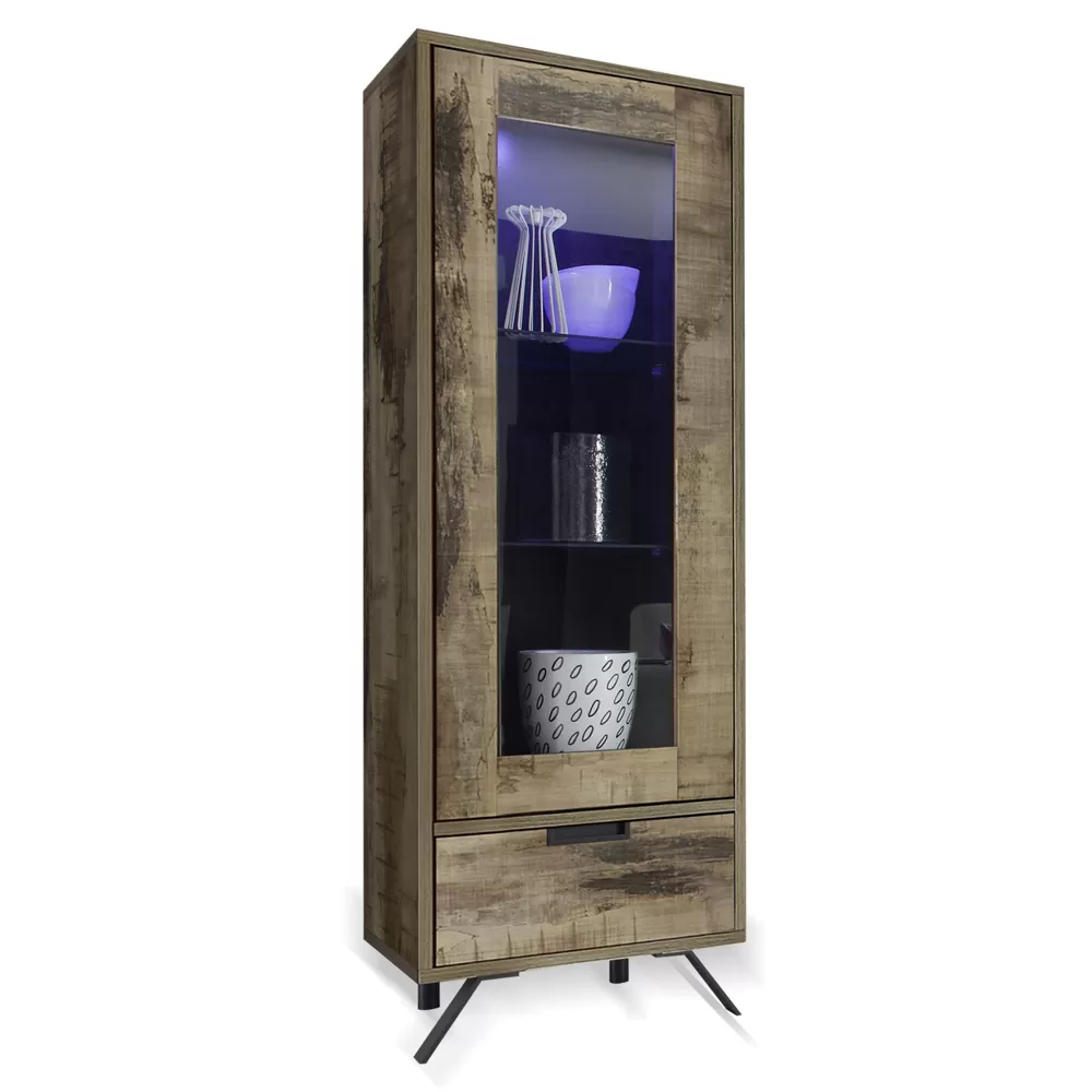 Living Room Display Cabinet In Laminated Wood And Glass Made In Italy - Carambola - Image 4